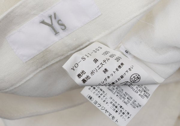 Y's Linen Out Pocket Design Midi Skirt Off-White Size 2