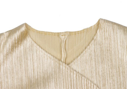 PLEATS PLEASE Velour Pleated Cardigan Beige Size 4