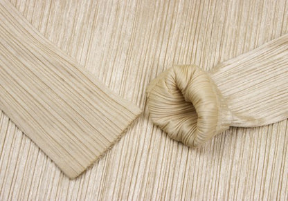 PLEATS PLEASE Velour Pleated Cardigan Beige Size 4