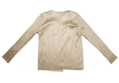 PLEATS PLEASE Velour Pleated Cardigan Beige Size 4