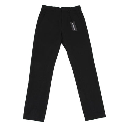 ANN DEMEULEMEESTER Linen Blend Straight Pants Black Size XXS