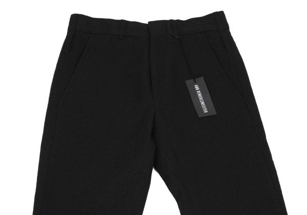 ANN DEMEULEMEESTER Linen Blend Straight Pants Black Size XXS
