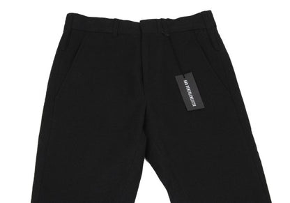 ANN DEMEULEMEESTER Linen Blend Straight Pants Black Size XXS