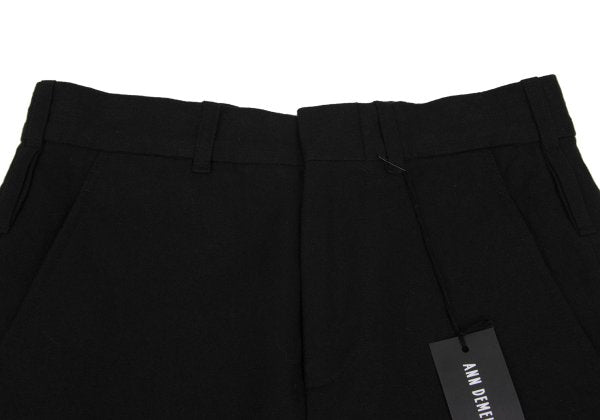 ANN DEMEULEMEESTER Linen Blend Straight Pants Black Size XXS
