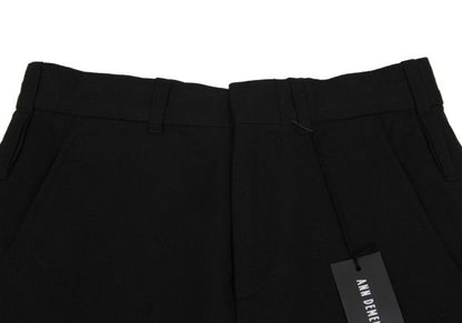 ANN DEMEULEMEESTER Linen Blend Straight Pants Black Size XXS