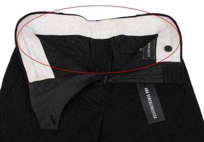 ANN DEMEULEMEESTER Linen Blend Straight Pants Black Size XXS