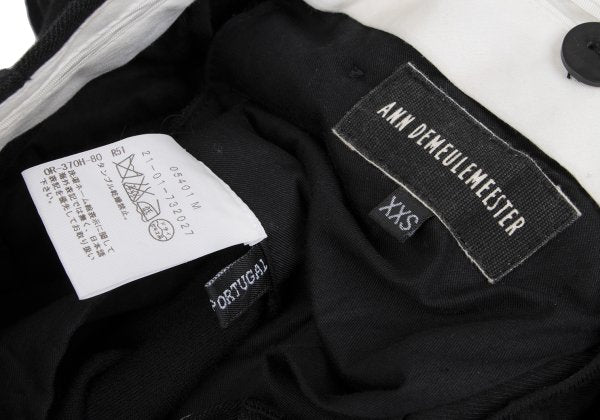 ANN DEMEULEMEESTER Linen Blend Straight Pants Black Size XXS