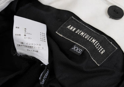 ANN DEMEULEMEESTER Linen Blend Straight Pants Black Size XXS