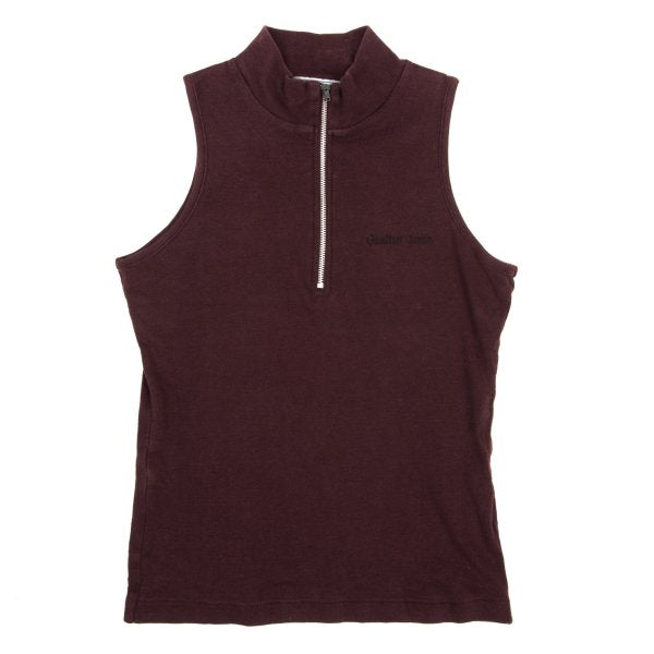 GAULTIER JEAN'S Cotton Logo Half-Zip Top Bordeaux Size 40