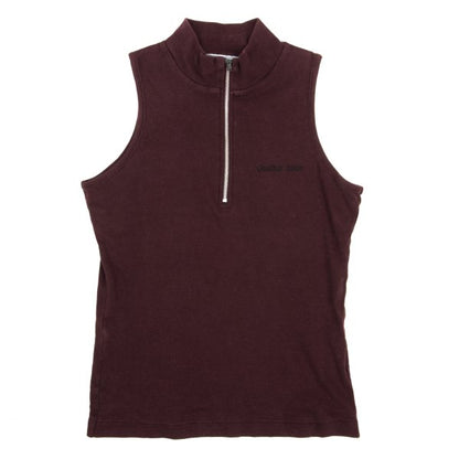 GAULTIER JEAN'S Cotton Logo Half-Zip Top Bordeaux Size 40