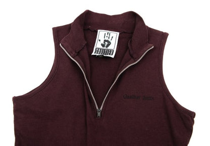 GAULTIER JEAN'S Cotton Logo Half-Zip Top Bordeaux Size 40