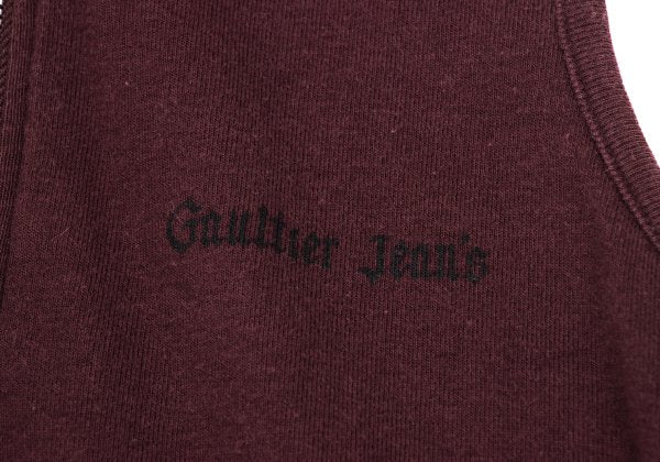 GAULTIER JEAN'S Cotton Logo Half-Zip Top Bordeaux Size 40