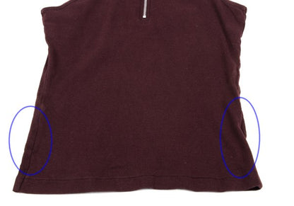 GAULTIER JEAN'S Cotton Logo Half-Zip Top Bordeaux Size 40