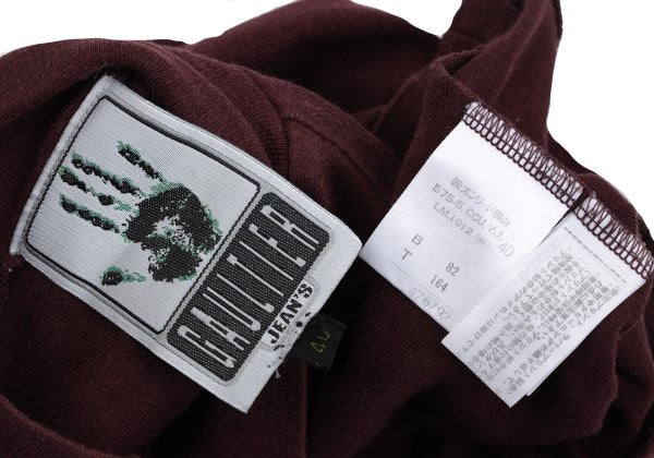 GAULTIER JEAN'S Cotton Logo Half-Zip Top Bordeaux Size 40