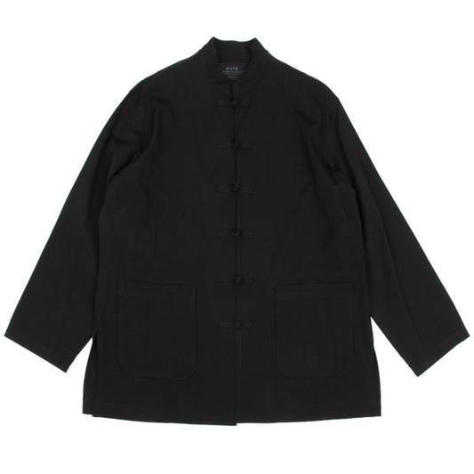 S'YTE Wool Gabardine Stand Collar China Jacket Black Size 3