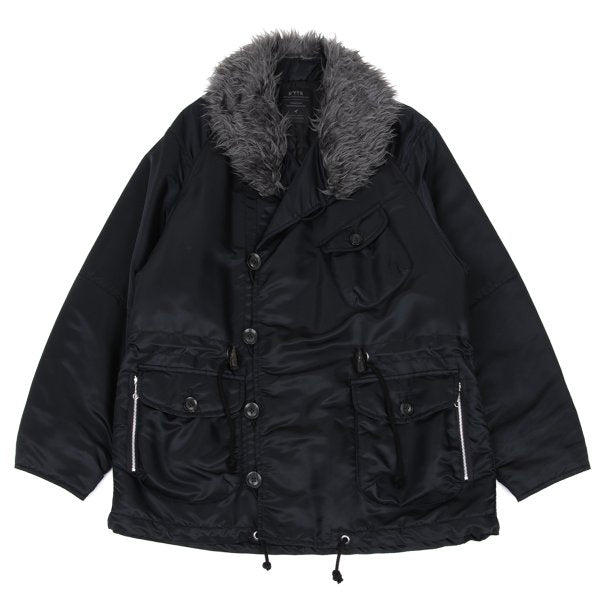 s'yte Faux Fur Shawl Collar Nylon Blouson Black Size 3