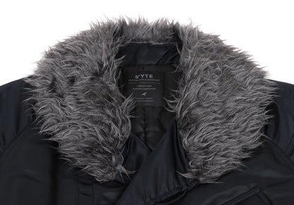 s'yte Faux Fur Shawl Collar Nylon Blouson Black Size 3