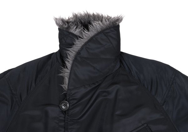 s'yte Faux Fur Shawl Collar Nylon Blouson Black Size 3