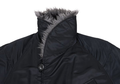 s'yte Faux Fur Shawl Collar Nylon Blouson Black Size 3