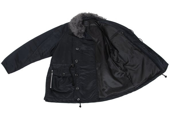 s'yte Faux Fur Shawl Collar Nylon Blouson Black Size 3