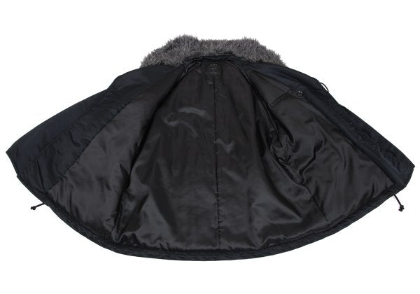 s'yte Faux Fur Shawl Collar Nylon Blouson Black Size 3