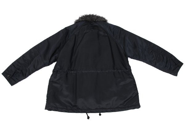 s'yte Faux Fur Shawl Collar Nylon Blouson Black Size 3