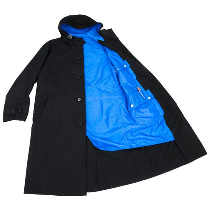 COMME des GARCONS HOMME Cotton Wool Hooded Coat Black Size S