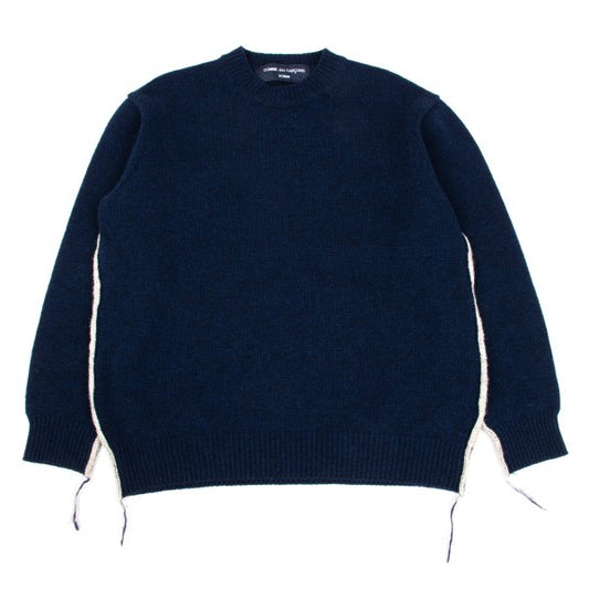 COMME des GARCONS HOMME 22AW Wool Side Sweater Navy Size M