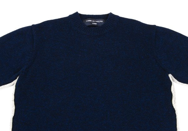 COMME des GARCONS HOMME 22AW Wool Side Sweater Navy Size M