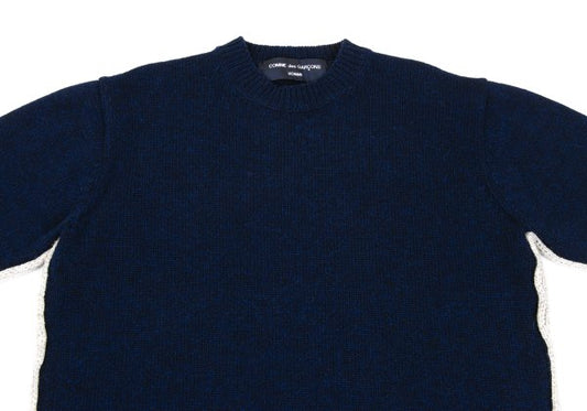 COMME des GARCONS HOMME 22AW Wool Side Sweater Navy Size M