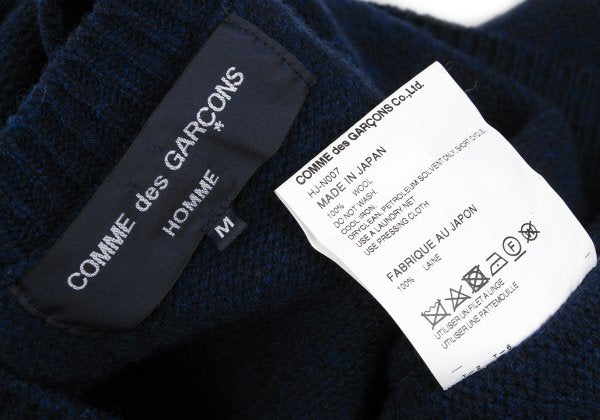 COMME des GARCONS HOMME 22AW Wool Side Sweater Navy Size M