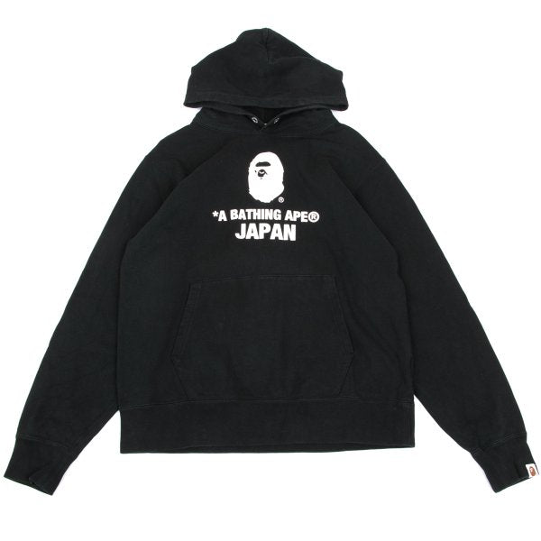 A BATHING APE BAPE Logo Print Hoodie Black Size L