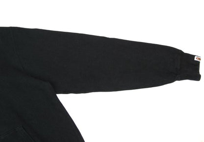 A BATHING APE BAPE Logo Print Hoodie Black Size L