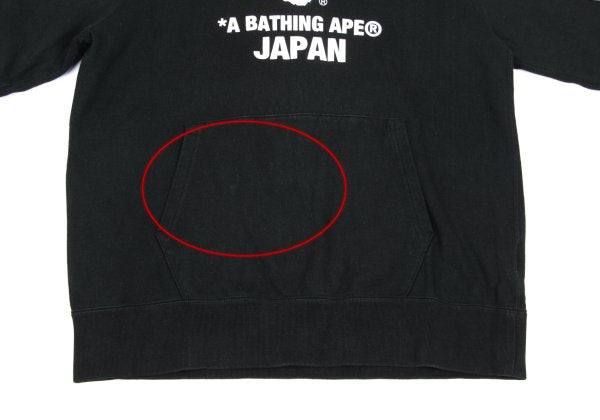 A BATHING APE BAPE Logo Print Hoodie Black Size L