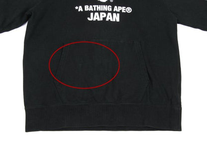 A BATHING APE BAPE Logo Print Hoodie Black Size L