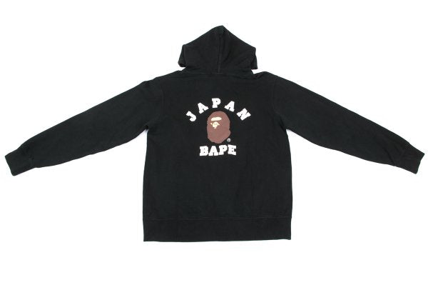 A BATHING APE BAPE Logo Print Hoodie Black Size L