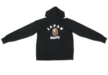 A BATHING APE BAPE Logo Print Hoodie Black Size L