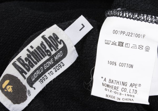 A BATHING APE BAPE Logo Print Hoodie Black Size L