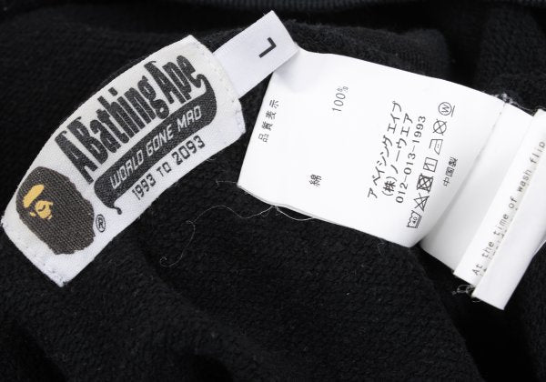 A BATHING APE BAPE Logo Print Hoodie Black Size L