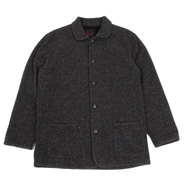 Papas Fleece-Lined Piping Mixed Knit Jacket Brown Size 48M
