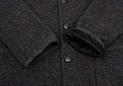 Papas Fleece-Lined Piping Mixed Knit Jacket Brown Size 48M