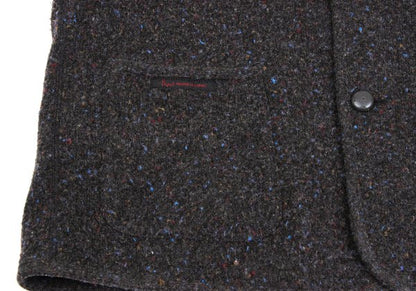 Papas Fleece-Lined Piping Mixed Knit Jacket Brown Size 48M