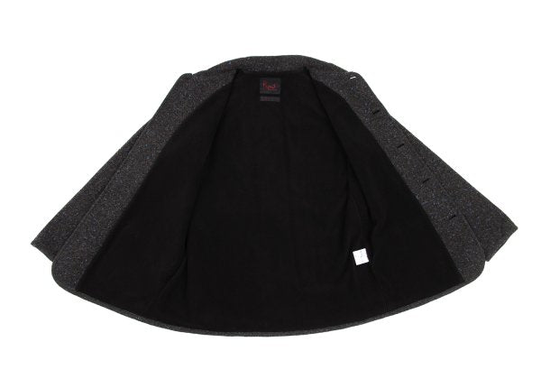 Papas Fleece-Lined Piping Mixed Knit Jacket Brown Size 48M