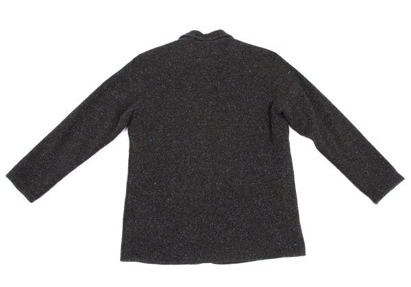 Papas Fleece-Lined Piping Mixed Knit Jacket Brown Size 48M