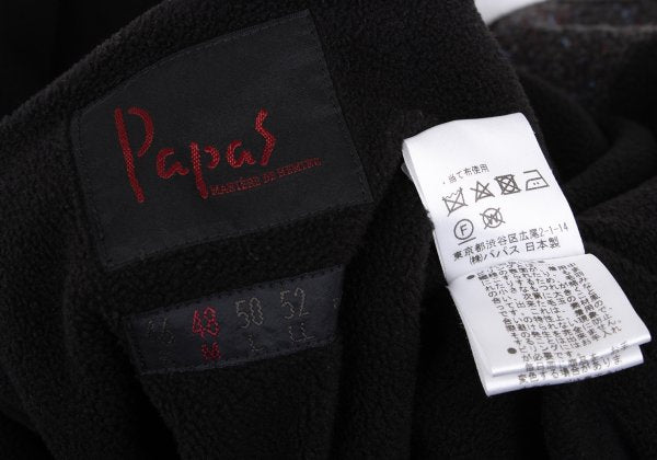 Papas Fleece-Lined Piping Mixed Knit Jacket Brown Size 48M