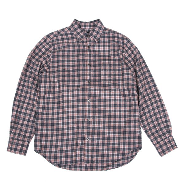 Papas Cotton Check Button-Down Flannel Shirt Red Size M