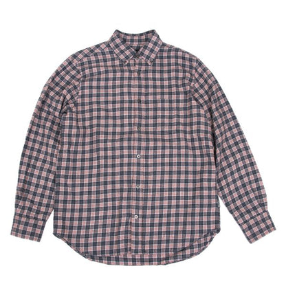 Papas Cotton Check Button-Down Flannel Shirt Red Size M