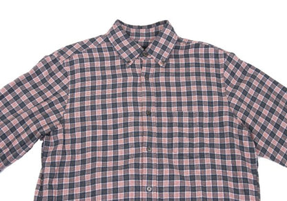 Papas Cotton Check Button-Down Flannel Shirt Red Size M