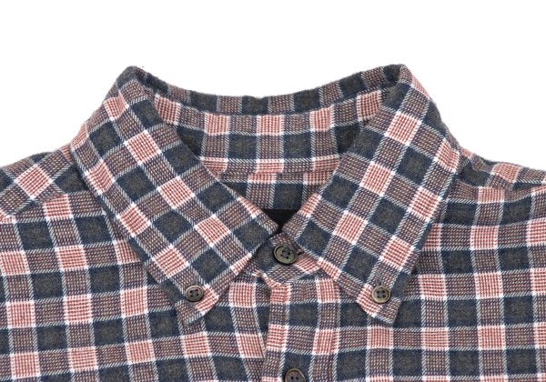 Papas Cotton Check Button-Down Flannel Shirt Red Size M