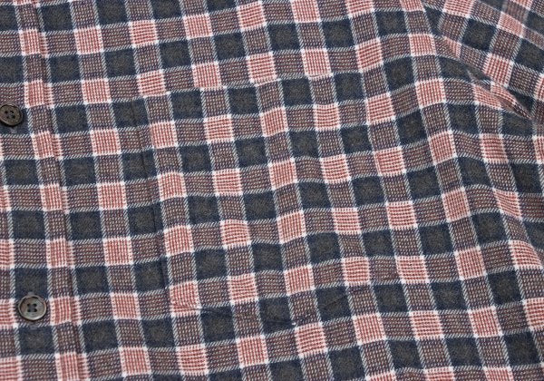 Papas Cotton Check Button-Down Flannel Shirt Red Size M